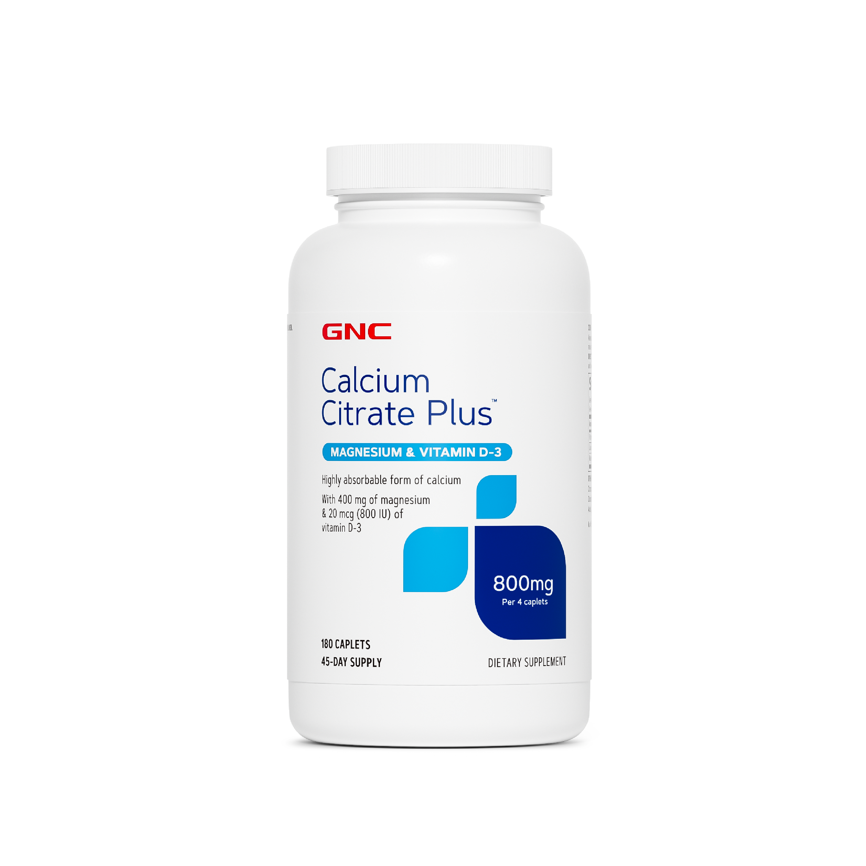 Calcium Citrate Plus 800mg - 180 Tablets (90 Servings)  | GNC